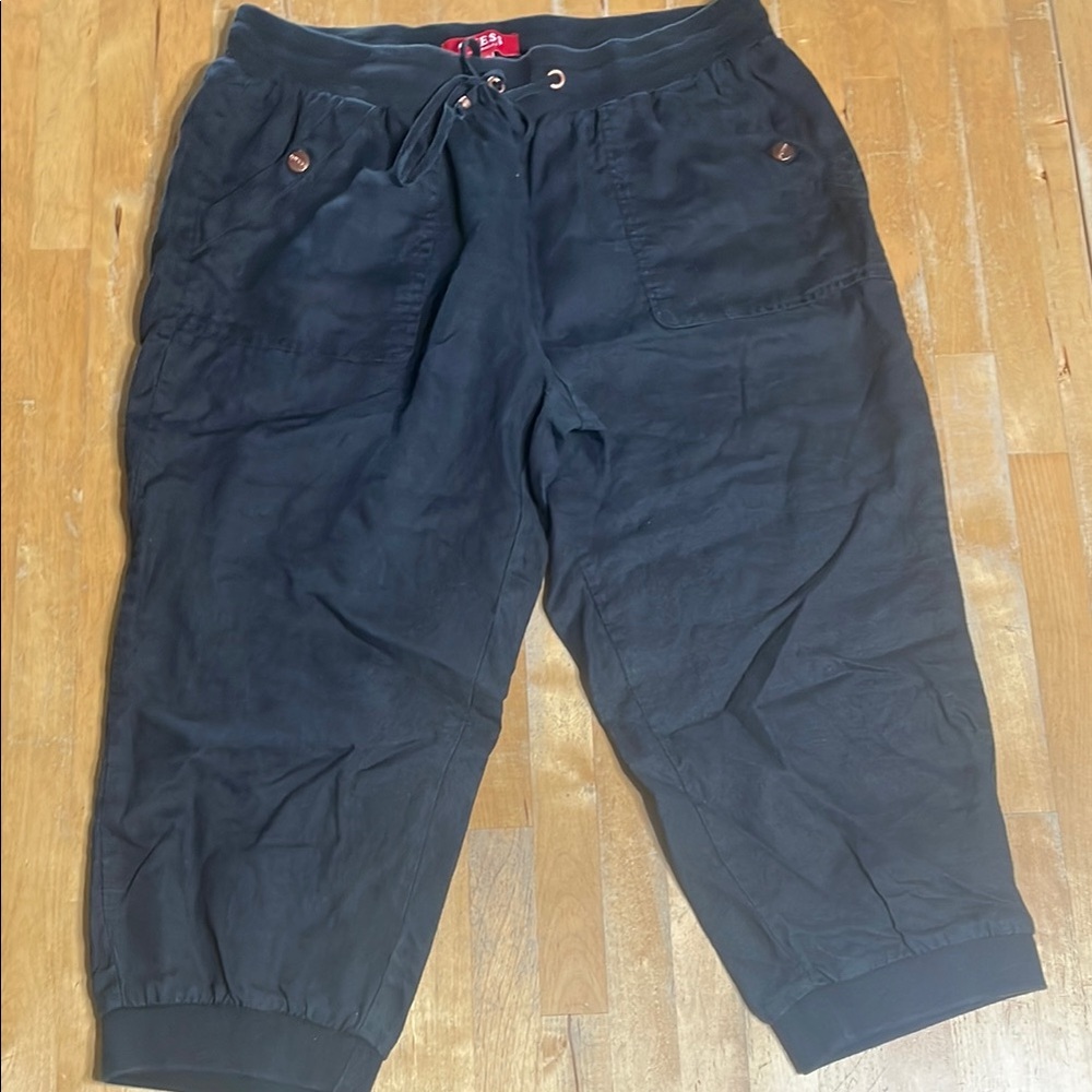 Guess linen 3/4 capri pants
